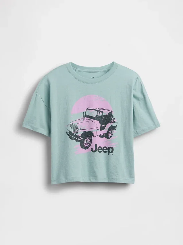 Oversized, boksformet T-skjorte for barn