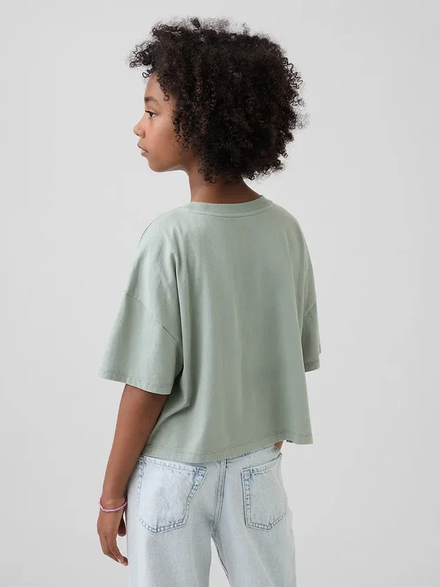 Oversized, boksformet T-skjorte for barn