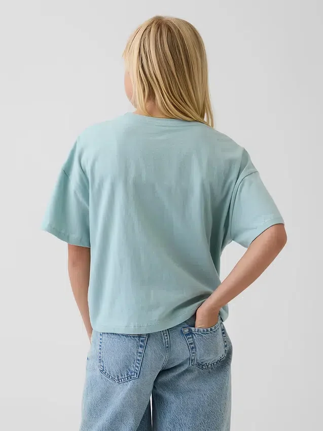 Oversized, boksformet T-skjorte for barn