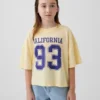 Oversized, boksformet T-skjorte med delstatslogo for barn