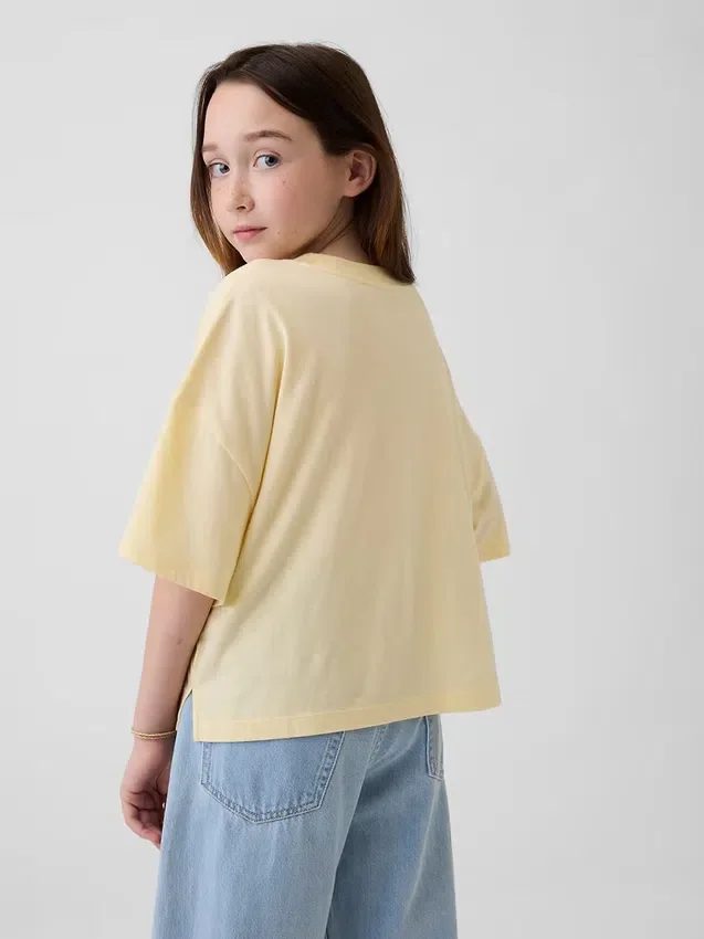 Oversized, boksformet T-skjorte med delstatslogo for barn