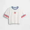 Oversized, boksformet T-skjorte med grafisk trykk for barn