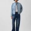 Oversized bomberjakke i denim