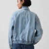Oversized bomberjakke i denim