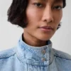 Oversized bomberjakke i denim
