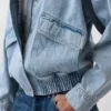 Oversized bomberjakke i denim