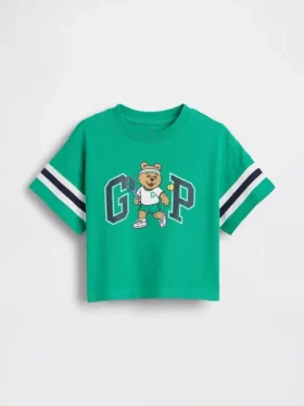 Oversized Brannan Bear Varsity-T-skjorte med grafisk logo for Baby og Småbarn