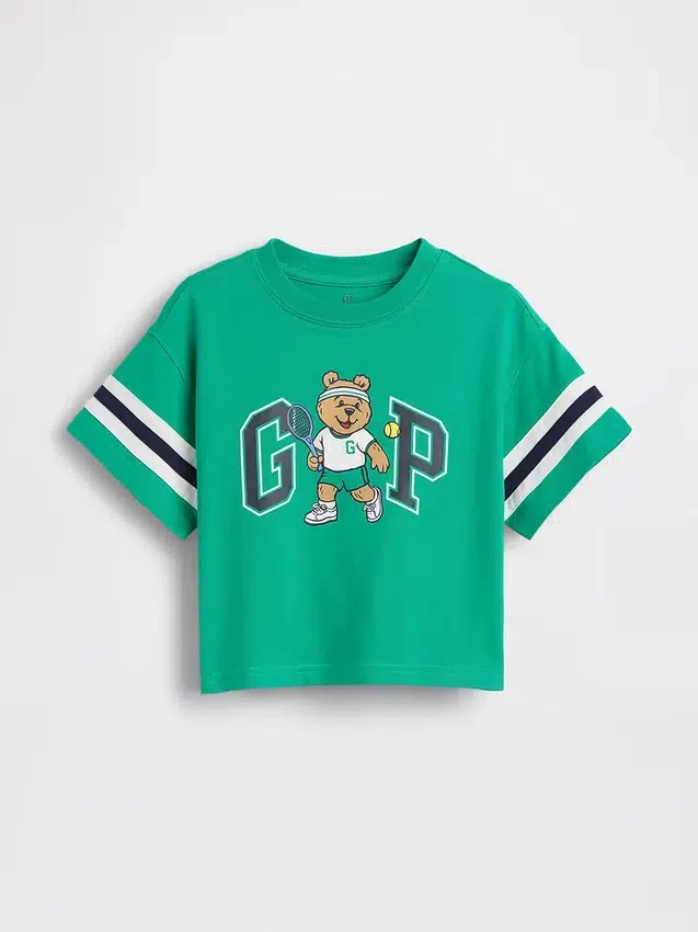 Oversized Brannan Bear Varsity-T-skjorte med grafisk logo for Baby og Småbarn