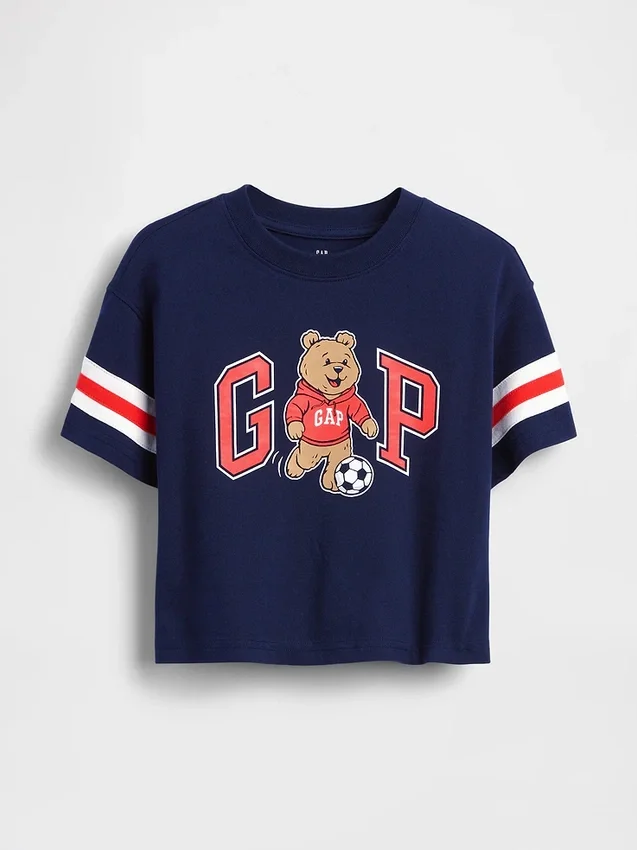 Oversized Brannan Bear Varsity-T-skjorte med grafisk logo for Baby og Småbarn