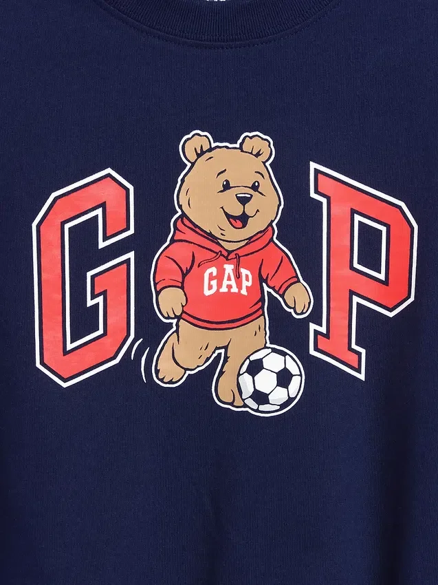 Oversized Brannan Bear Varsity-T-skjorte med grafisk logo for Baby og Småbarn