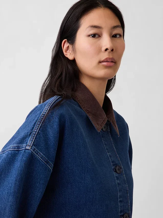 Oversized denim-biljakke