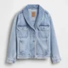Oversized denimjakke med sjalhals