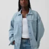 Oversized denimskjortejakke