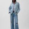 Oversized denimskjortejakke