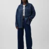 Oversized denimskjortejakke