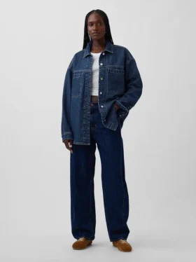 Oversized denimskjortejakke