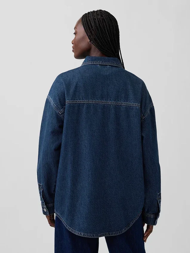 Oversized denimskjortejakke