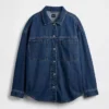 Oversized denimskjortejakke