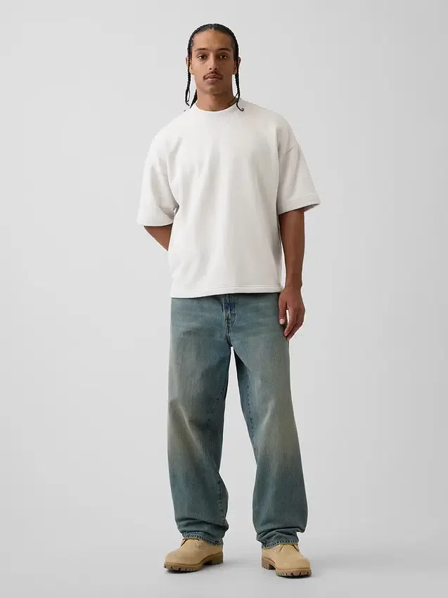 Oversized-genser i tykk fransk frotté