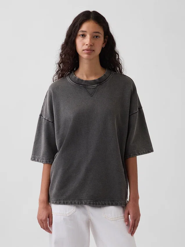 Oversized-genser i tykk fransk frotté