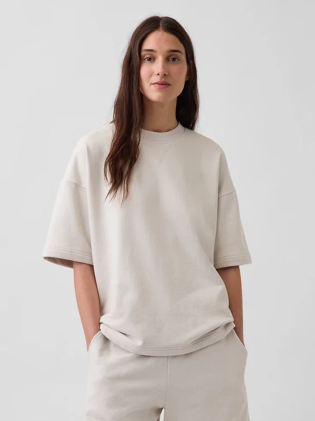 Oversized-genser i tykk fransk frotté