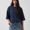 Oversized-genser i tykk fransk frotté