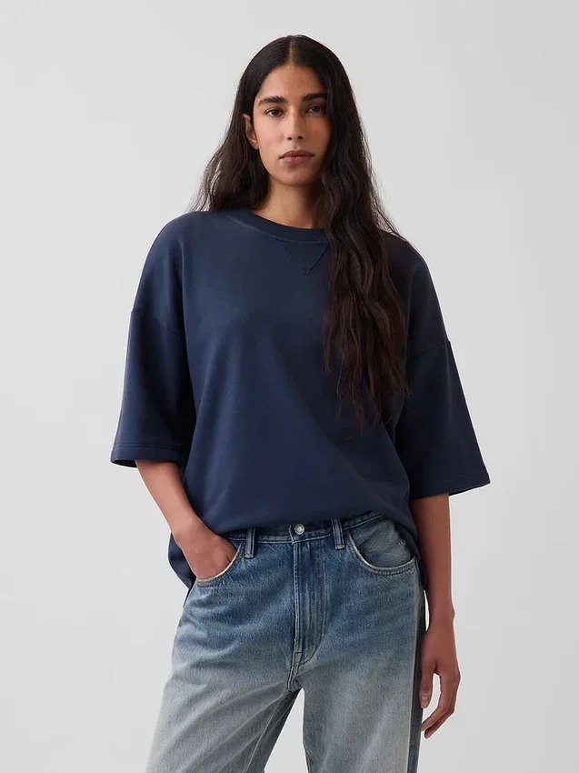 Oversized-genser i tykk fransk frotté