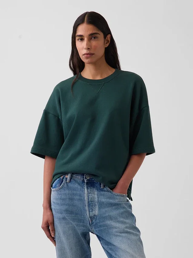 Oversized-genser i tykk fransk frotté