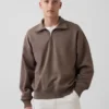 Oversized genser med kvart glidelås for voksne