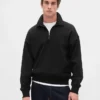 Oversized genser med kvart glidelås for voksne