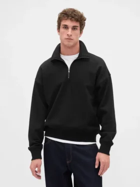 Oversized genser med kvart glidelås for voksne