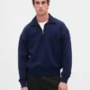 Oversized genser med kvart glidelås for voksne