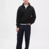 Oversized genser med kvart glidelås for voksne