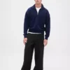 Oversized genser med kvart glidelås for voksne