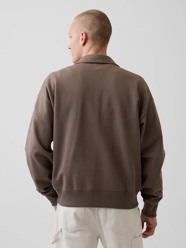 Oversized genser med kvart glidelås for voksne