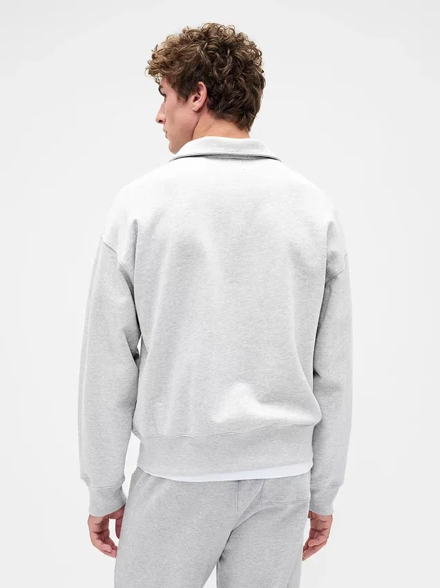 Oversized genser med kvart glidelås for voksne