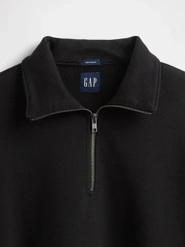 Oversized genser med kvart glidelås for voksne