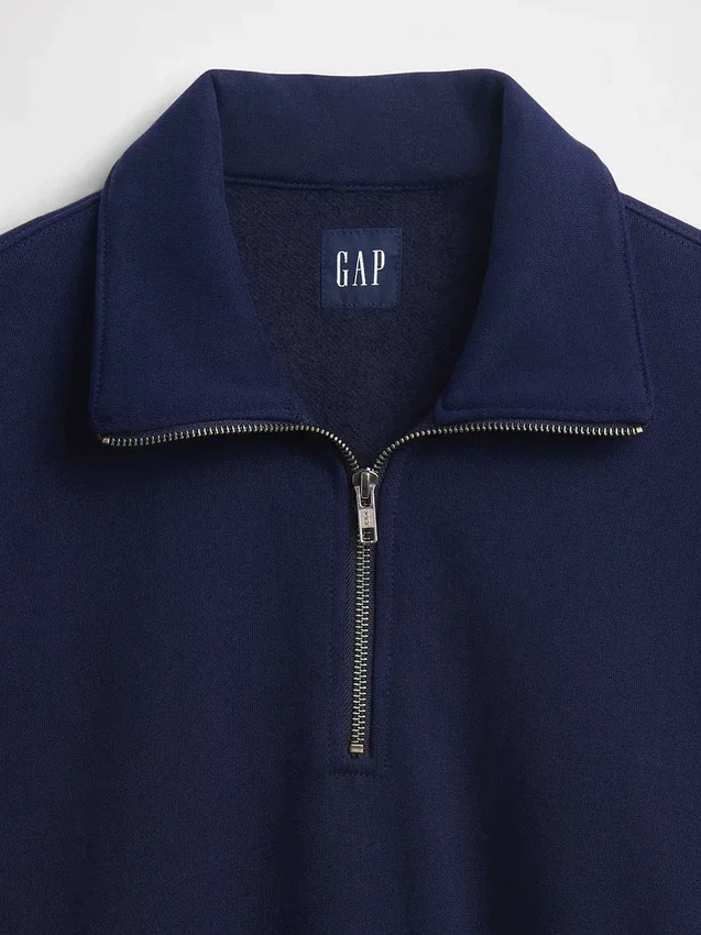 Oversized genser med kvart glidelås for voksne