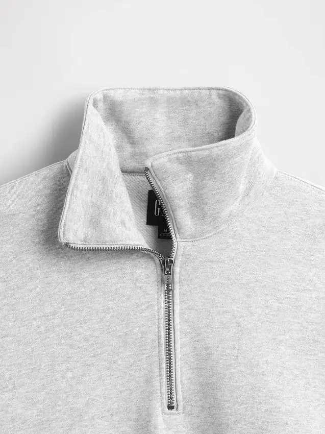 Oversized genser med kvart glidelås for voksne