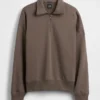 Oversized genser med kvart glidelås for voksne