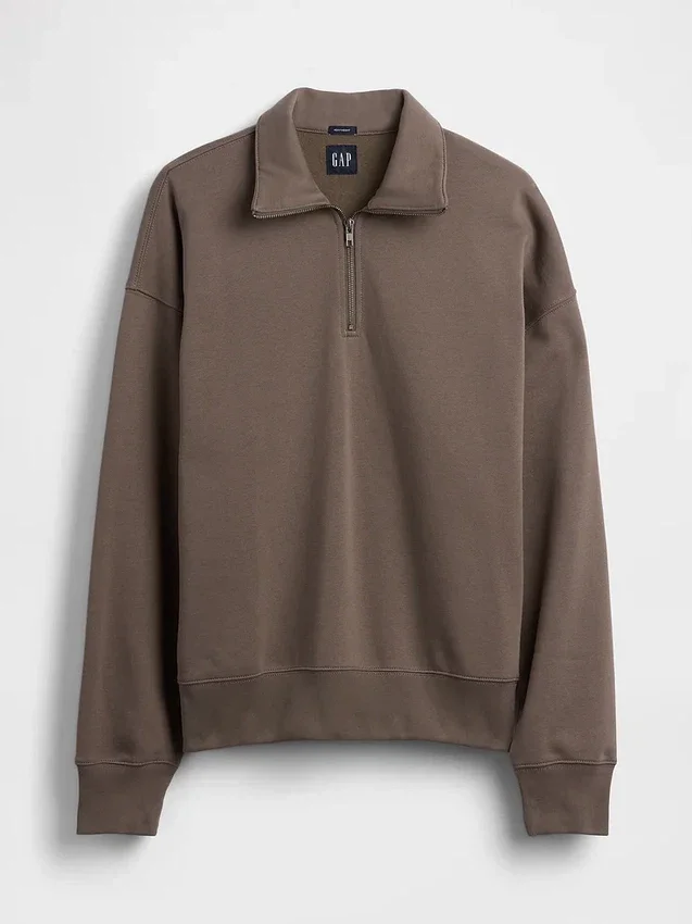 Oversized genser med kvart glidelås for voksne