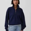 Oversized genser med kvart glidelås for voksne