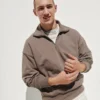 Oversized genser med kvart glidelås for voksne