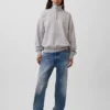 Oversized genser med kvart glidelås for voksne