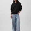 Oversized genser med kvart glidelås for voksne