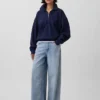 Oversized genser med kvart glidelås for voksne