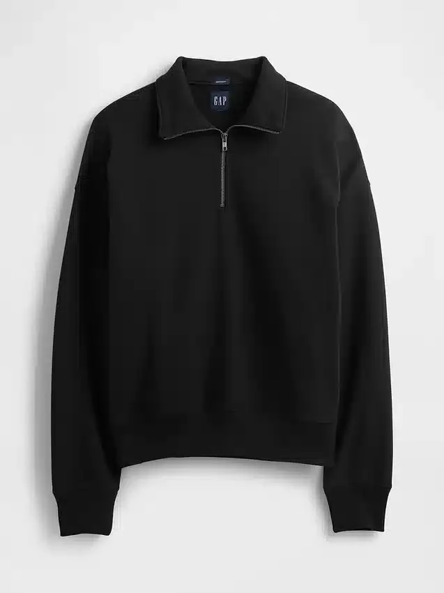 Oversized genser med kvart glidelås for voksne