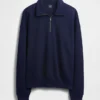 Oversized genser med kvart glidelås for voksne