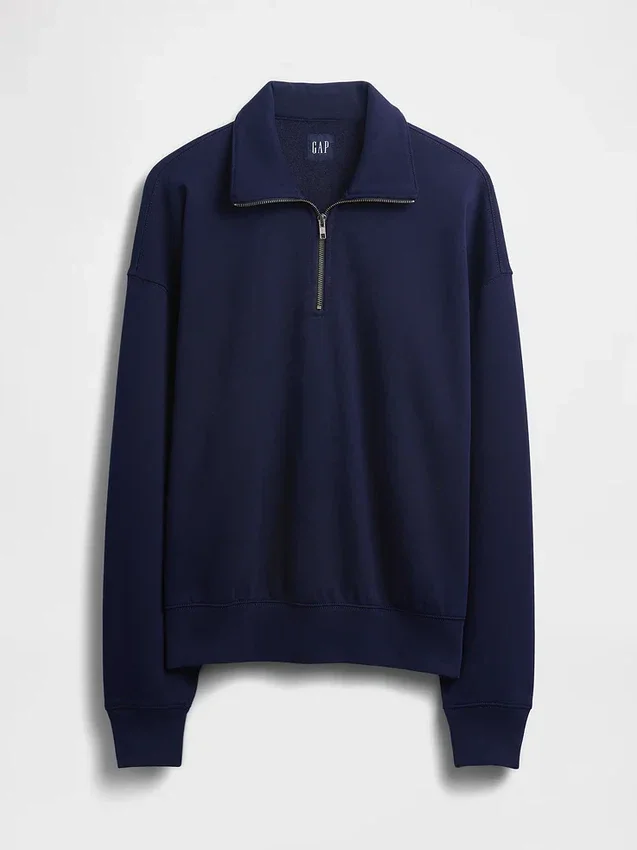Oversized genser med kvart glidelås for voksne
