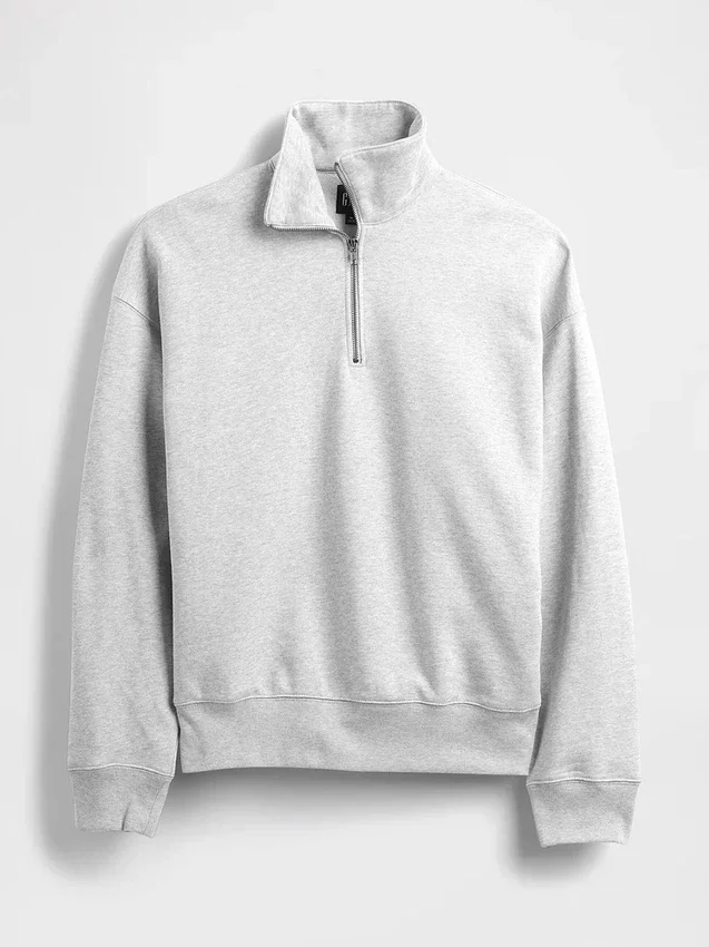 Oversized genser med kvart glidelås for voksne